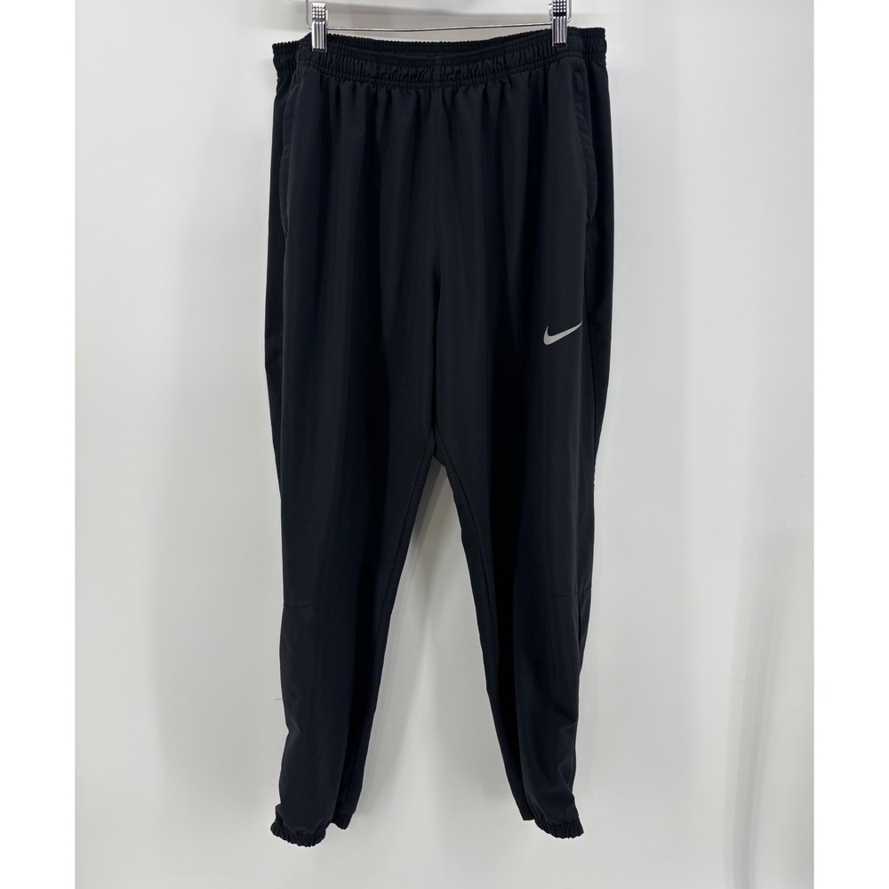Nike Challenger Running Pants Men's XXL Woven Dri-Fit Black Tapered Ankle Zip